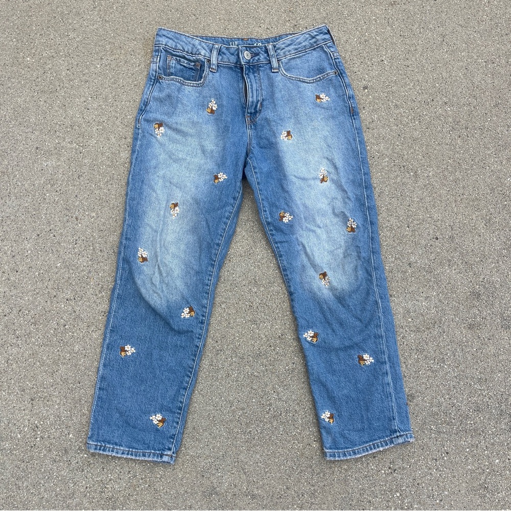 Gap Embroidered Girlfriend Jeans Girls size 12